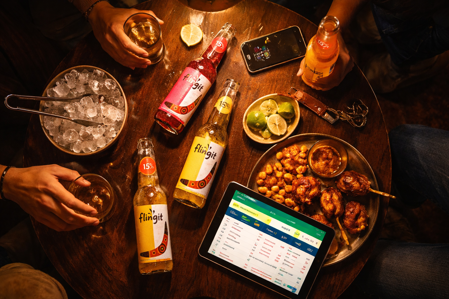 Crowd watching IPL match at a bar