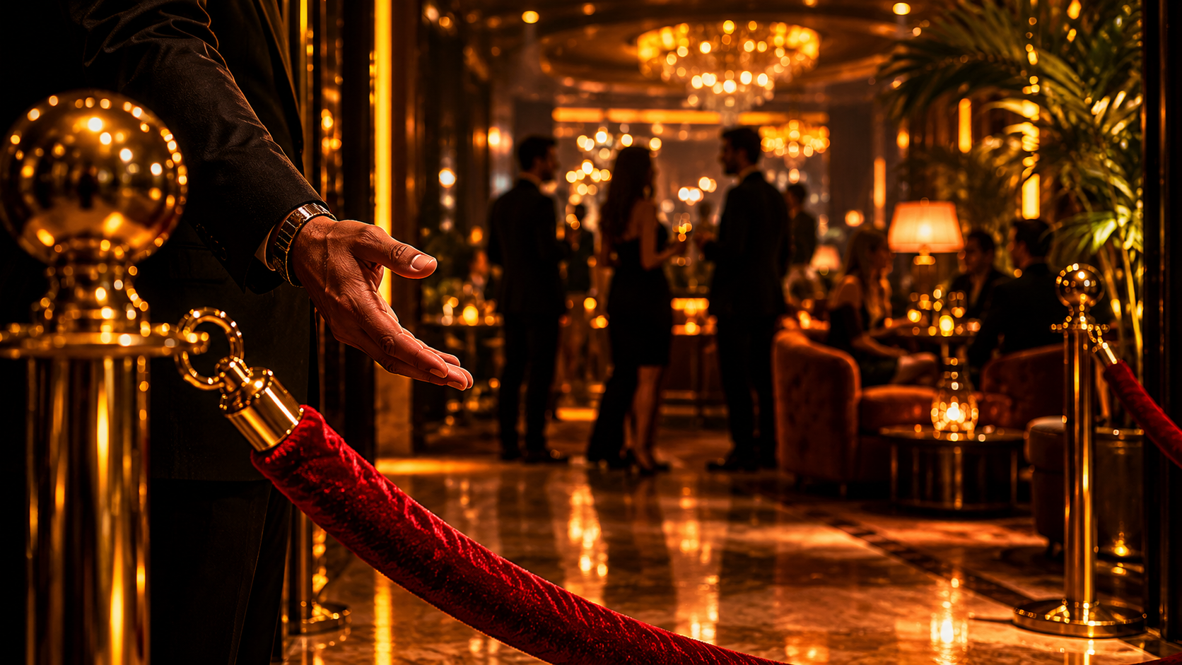 VIP entrance with velvet rope at a premium venue