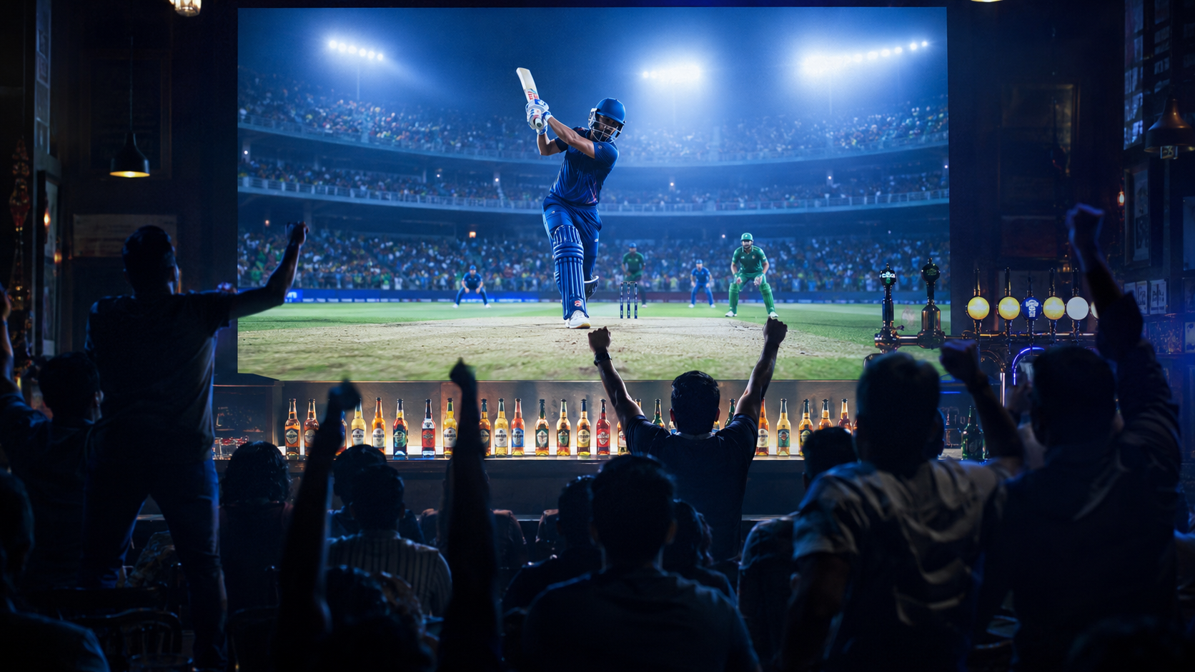 Predicting match scores on phone at a bar